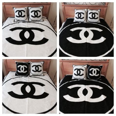 real chanel pillow|authentic Chanel blanket.